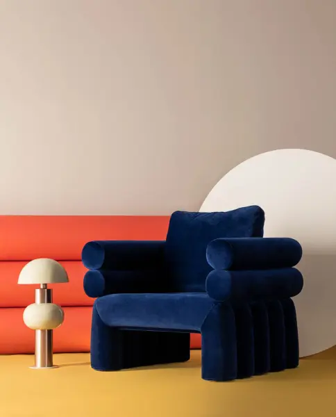 Fauteuil design en velours